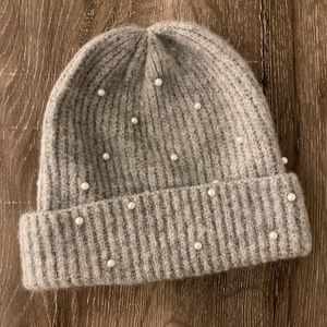 NWOT Beanie with Pearl Detailing